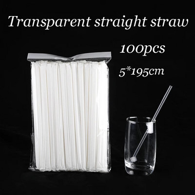 100 vnt. vienkartiniai plastikiniai šiaudeliai, individuali pakuotė Pieno sultys, geriamieji šiaudeliai, skaidrūs lankstūs šiaudeliai, vestuvių vakarėlio reikmenys