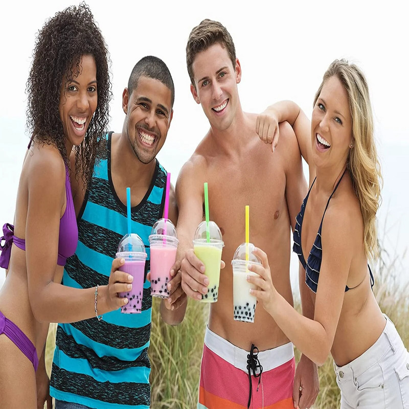 Plastične slamke od 100 komada, jednokratne slamke za smoothie prikladne su za napitke od čaja s bisernim mlijekom