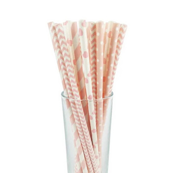 25 τμχ/Σετ χάρτινα καλαμάκια μιας χρήσης Creative Glitter Drinking Straw Fashion Είδη πάρτι γενεθλίων Mix Stripes Rietjes