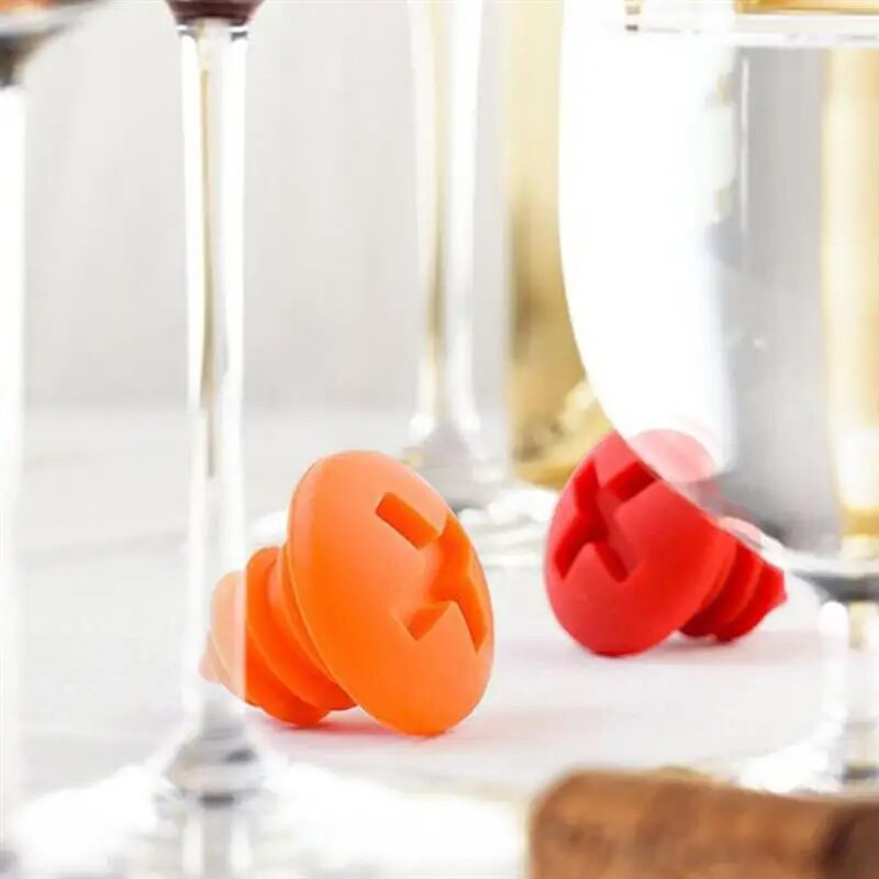 5 tk silikoonist veinikorgiga kruvikujuline veinipudeli kork Loomingulised veinitarvikud koduseks peoks kasutamiseks toidukvaliteediga köögividin