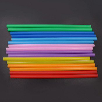 100 бр. Сламки за еднократна употреба 10 X 260 mm 8 цвята за еднократна употреба Пластмасова права тръба Консумативи за парти Многоцветни големи широки аксесоари за лента