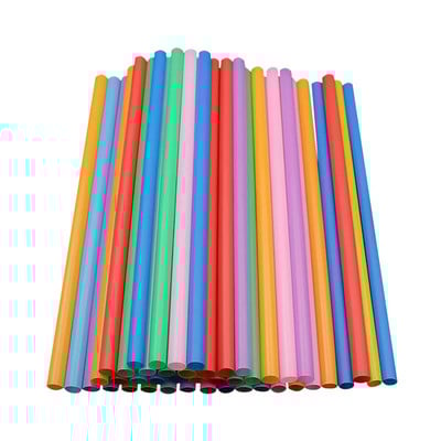 100 buc Pai de unică folosință 10 X 260 mm 8 culori de unică folosință din plastic Tub drept Accesorii pentru petreceri Multicolore Accesorii late mari pentru bar