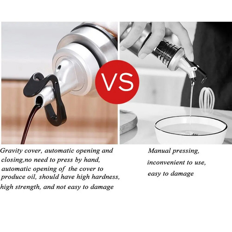 1 vnt automatinis apverčiamas aliejaus butelio kamštis alyvuogių aliejaus purkštuvas Nelaidus maisto kokybės guminis purkštukas skysčio dozatorius vyno piltuvo virtuvė