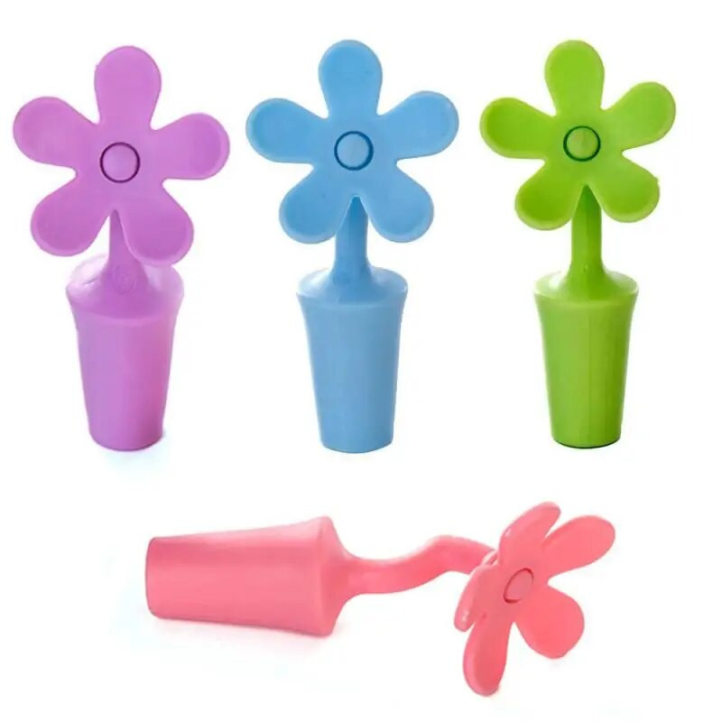 Πώμα σιλικόνης για μπουκάλια κρασιού Sealer Cap Bottle Wine Beer Champagne Sealed Cork Plug Πώμα κρασιού σε σχήμα λουλουδιών Bar Cork Bar