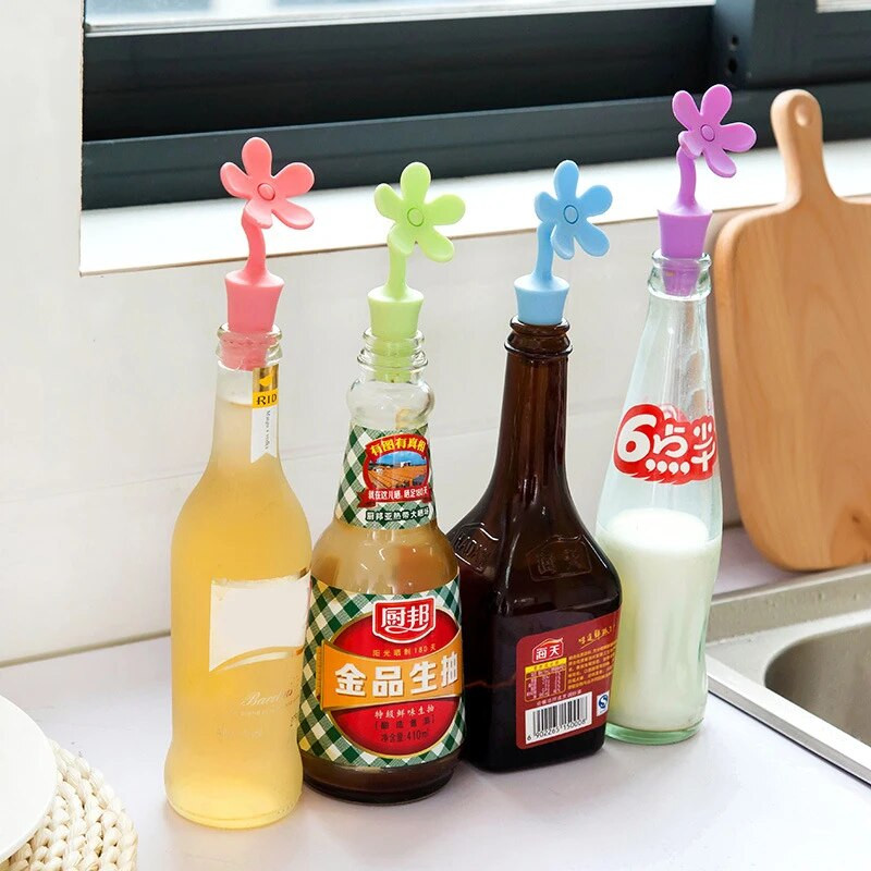 Πώμα σιλικόνης για μπουκάλια κρασιού Sealer Cap Bottle Wine Beer Champagne Sealed Cork Plug Πώμα κρασιού σε σχήμα λουλουδιών Bar Cork Bar