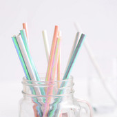 25/50 vnt perlamutrinės rožinės spalvos sidabro vienkartinio popieriaus šiaudų folijos lazerinis vaivorykštės šiaudelis gimtadienio vestuvių Kalėdų vakarėlio reikmenims