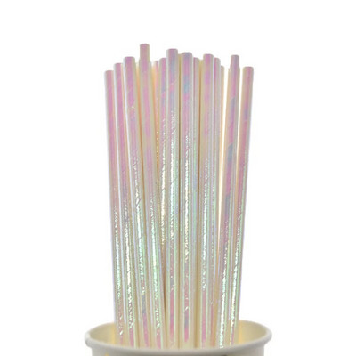 Vaivorykštės vienkartinės geriamojo vakarėlio popieriaus šiaudeliai Biologiškai skaidūs kokteilių šiaudeliai, skirti gimtadienio vakarėliui