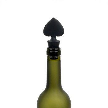 Χωρίς διαρροή Πώμα στεγανοποίησης για μπουκάλι κρασιού Πώματα σιλικόνης σε σχήμα πόκερ 1 τεμ.