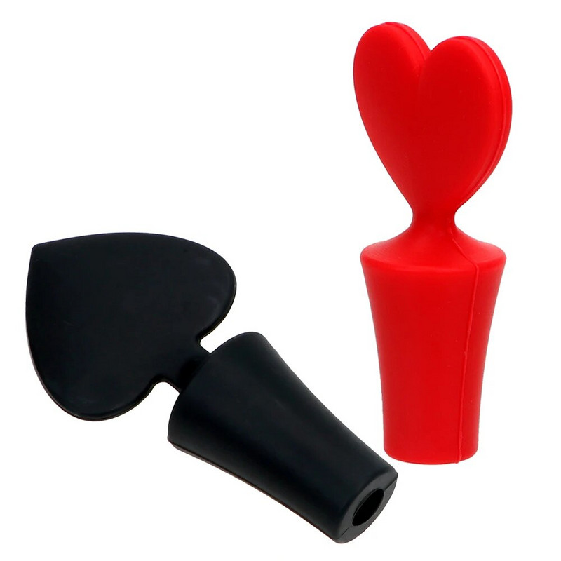 Lekkevaba veinipudeli kork Silikoonist pokkeri kujuga veinikorgid 1 tk veiniõllepudeli korgikorgiga kork, armastuse südame disain