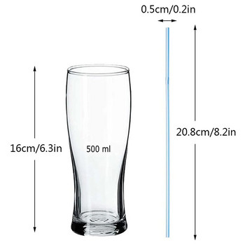 Пластмасови сламки 300 бр. 21 см дълга парти гъвкава сламка за кухненски сок Коктейл Еднократни кухненски принадлежности за напитки