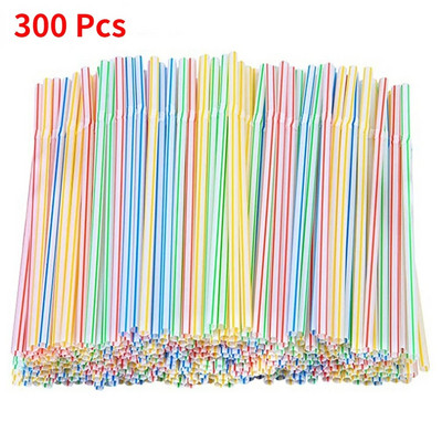 Plastikust kõrred 300 tk 21cm pikk peopaindlik joogikõrs köögi mahla kokteili jaoks ühekordseks kasutamiseks mõeldud kööginõud joogitarvikud