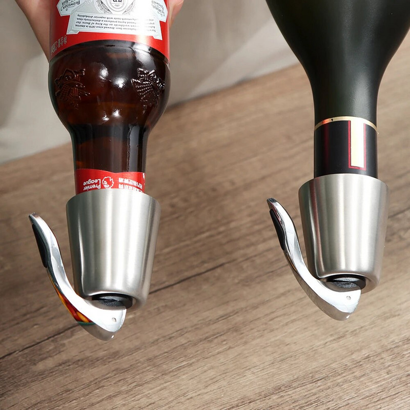 Πώμα εργαλείων κρασιού Αξεσουάρ Μπάρα κάλυμμα μπουκαλιού λαδιού Bottl Accessori Από ανοξείδωτο ατσάλι Saver μπύρας σιλικόνης σφραγισμένο καπάκι κενού εργαλείου