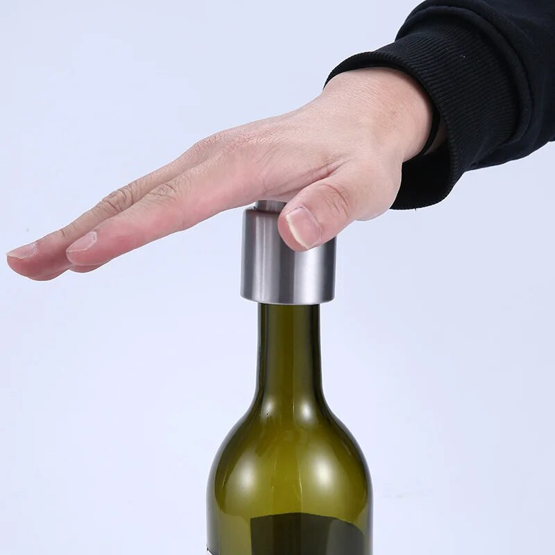 Συντηρητικό κρασιού Πώματα κρασιού από ανοξείδωτο χάλυβα Πώμα για μπουκάλια με κενό σκούπα Σφράγιση με καπάκι κρασιού Fresh Keeper Εργαλεία μπαρ Αξεσουάρ κουζίνας