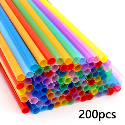 100-300 tk Ühekordsed kõrred Suured joogikõrred Mitmevärvilised laiad piimatee piimakokteili mahl Plastikust kõrred baarijoogitarvikud