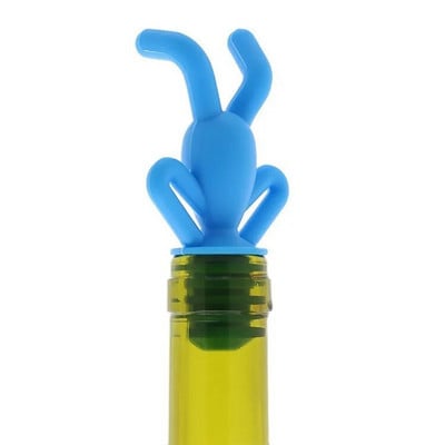 Kūrybingas apverstas vyras vyno butelio kamštis silikoninis vyno kamštelis raudonojo vyno šampano dekoravimo kamšteliai