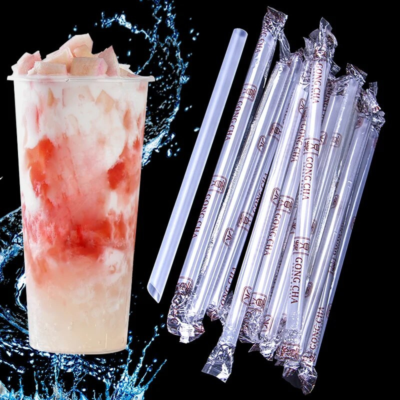 100db/csomag 12mm nagy méretű eldobható szalma műanyag ivószalma buborék tea kellékek