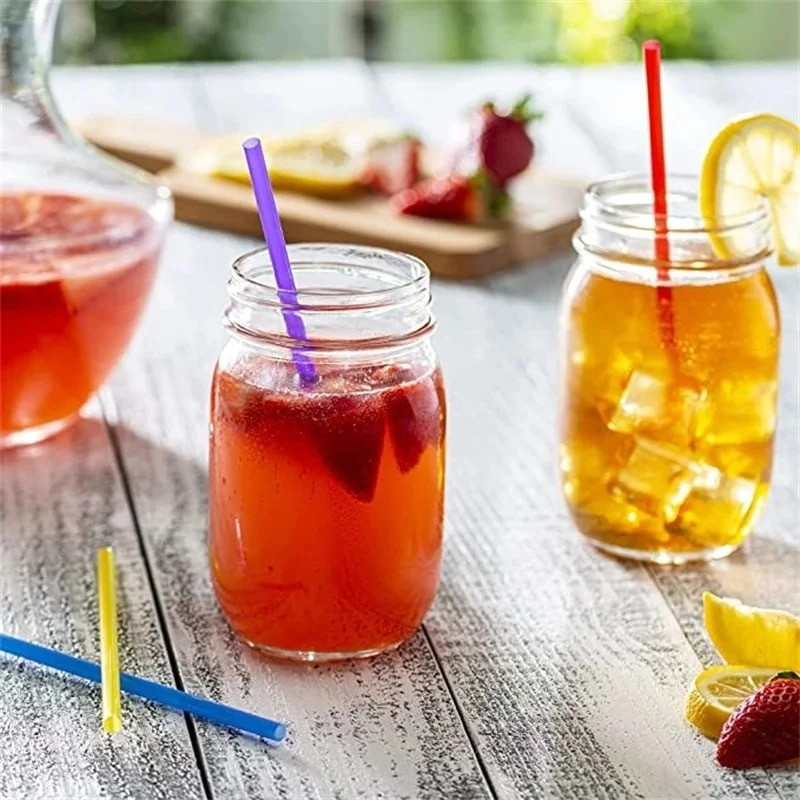 Plastične slamke od 100 komada jednokratne boje Mlijeko Čaj Milkshake Plastična slamka za kuhinjski bar Potrepštine za zabave Slamka za koktele