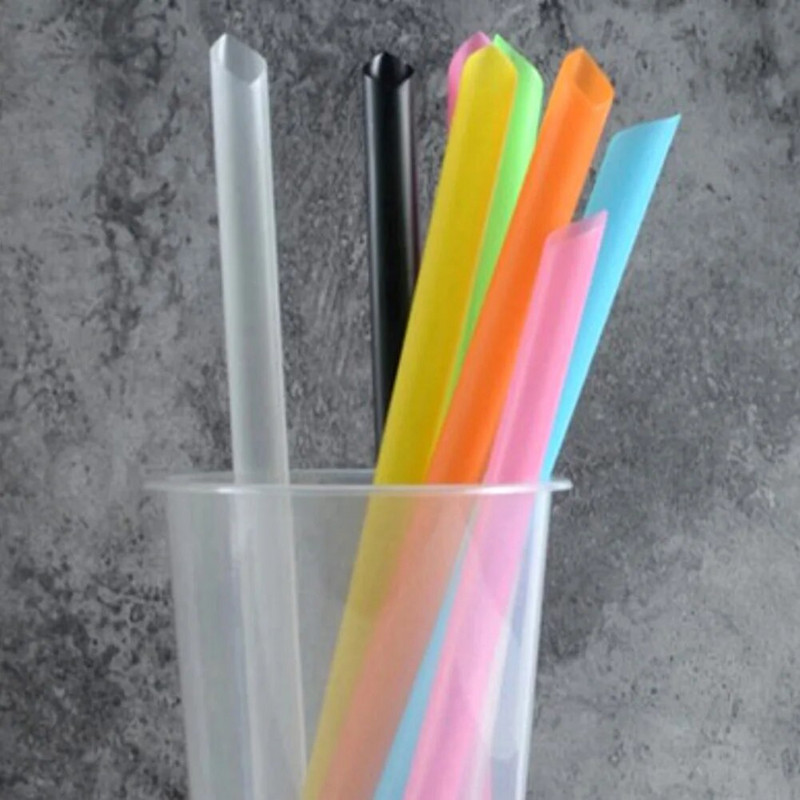 100 vnt. Daugiaspalvių vienkartinių kriaušių gėrimų šiaudelių parduotuvė Sulčių siurblys Tvirtas Tiesūs Gėrimai Šiaudeliai Gėrimų Priedai Paille
