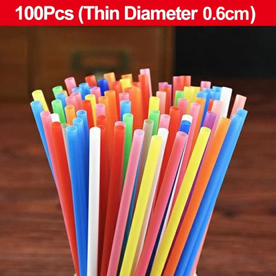 100 tk laiad suured plastkõrred Värvilised ühekordsed joogikõrrepidu sünnipäevakokteilimullid piimatee mahla kõrrepulga tööriistad