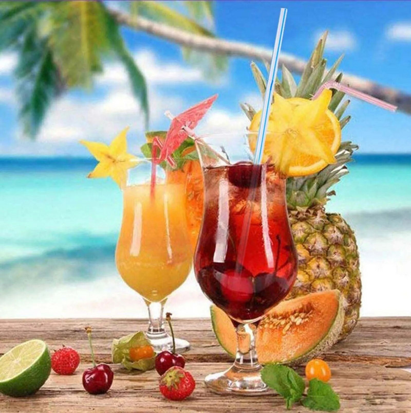 300 vnt. Plastikiniai vienkartiniai šiaudeliai vakarėliams Baras Gėrimų parduotuvės Namams Lankstomi šiaudeliai Vestuvių gimtadienio vakarėlio baro priedai