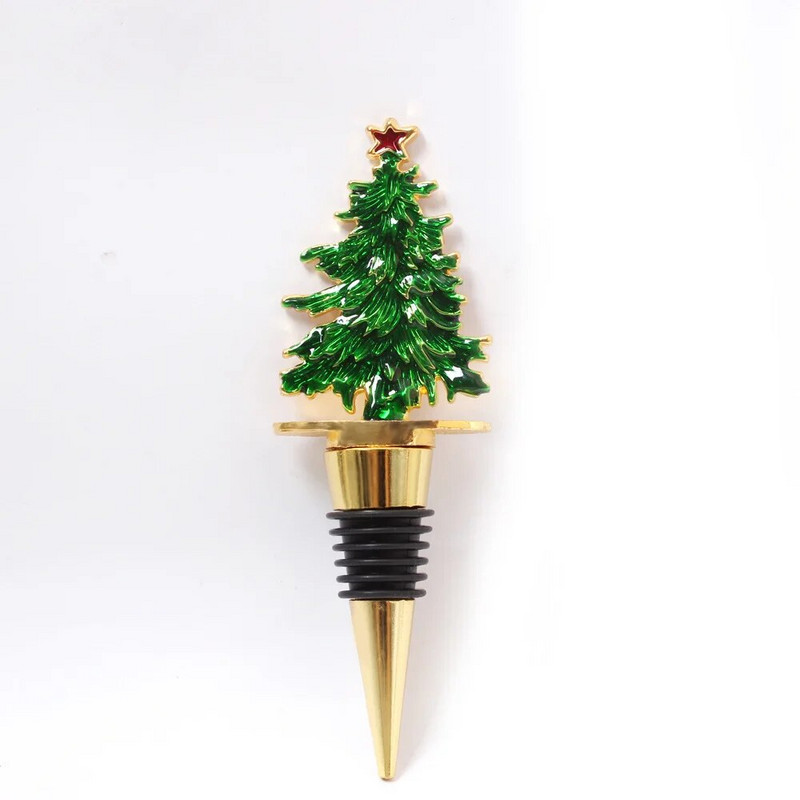 Roheline tilkuv õli jõulupuu veinipudeli kork Punase veini kork silikoonist säilituskork jõulupühade kingitus