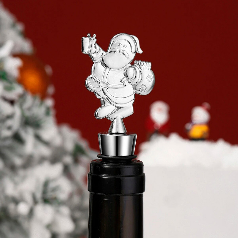 Ziemassvētku vecīša formas sarkanvīna aizbāznis