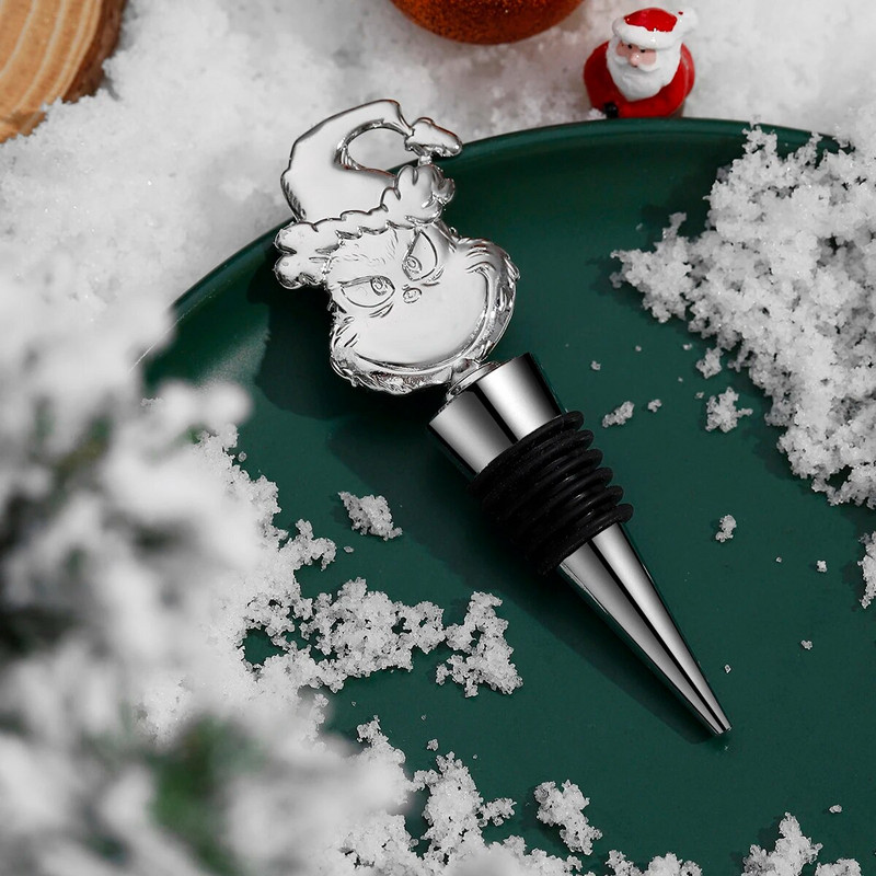 Ziemassvētku vecīša formas sarkanvīna aizbāznis