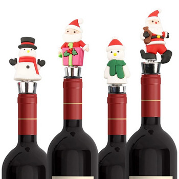 1PC Χριστουγεννιάτικη Σειρά Wine Stopper Bar Διακόσμηση για πάρτι σε σχήμα χιονάνθρωπου Φρέσκα αξεσουάρ κρασιού Champagne Stopper Bar