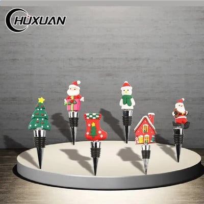 1PC Коледна серия Wine Stopper Bar Party Decoration Snowman Shape Аксесоари за вино и шампанско