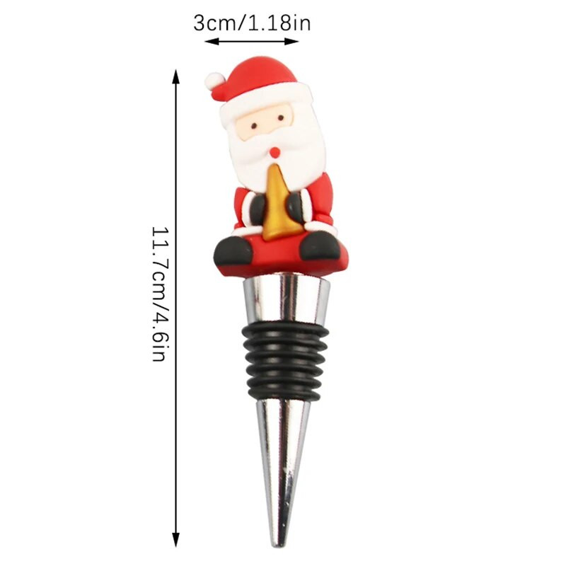 1 vnt Kalėdų serijos vyno kamštelių juostos vakarėlio dekoravimas sniego senio forma Šviežiai išsilaikantis vyno šampano kamštelių juostos priedai