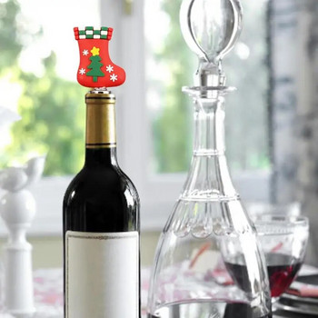 Коледна запушалка за вино Многократно използваема винена тапа Запазва свежестта на виното Дърво Коледна тапа Уплътнител Многократно използваема винена тапа Запазва виното свежо
