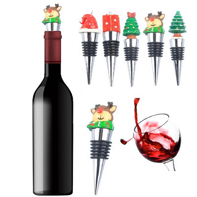 Χριστουγεννιάτικη Σειρά Wine Stopper Bar Decor Party Decor Snowman Shape Πώμα μπουκαλιού σαμπάνιας κρασιού με κενό σφραγισμένο αξεσουάρ