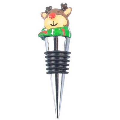 Kalėdų serijos vyno kamštelis baro vakarėlio dekoras Sniego senio forma Šviežiai išsilaikantis vyno šampano butelio kamštis vakuuminiu būdu uždarytas priedas