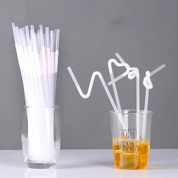 100 πλαστικά καλαμάκια μιας χρήσης μπορούν να χρησιμοποιηθούν για να πιείτε κοκτέιλ και κοκ για πάρτι γάμου στο σπίτι, αξεσουάρ κουζίνας.