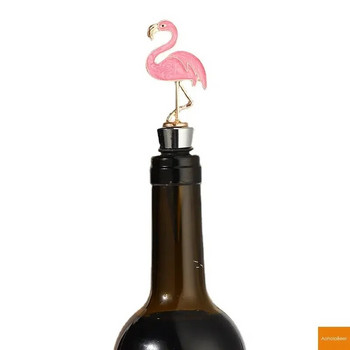 Αξεσουάρ μπαρ Μπάρες σπιτιού Flamingo Letter Shape Bottle Stoppers Wine Plug Home Bar Bottle Decor Crafts Resin Wine Stopper Keeper
