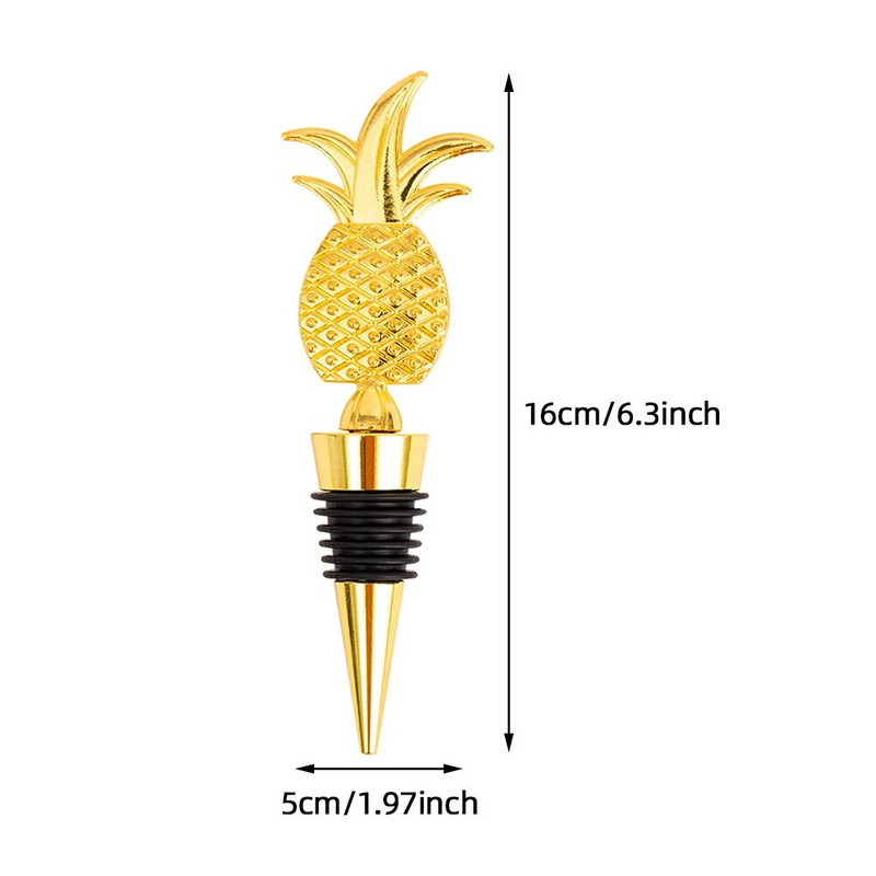 Vyno butelio kamštis Puikus cinko lydinio laikymo vyno kamštis su dovanų dėžute, daugkartinis ir gražus auksinis papuošimas dovanoms