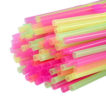 Εύκαμπτα πολύχρωμα πλαστικά καλαμάκια 100/200 τεμ.