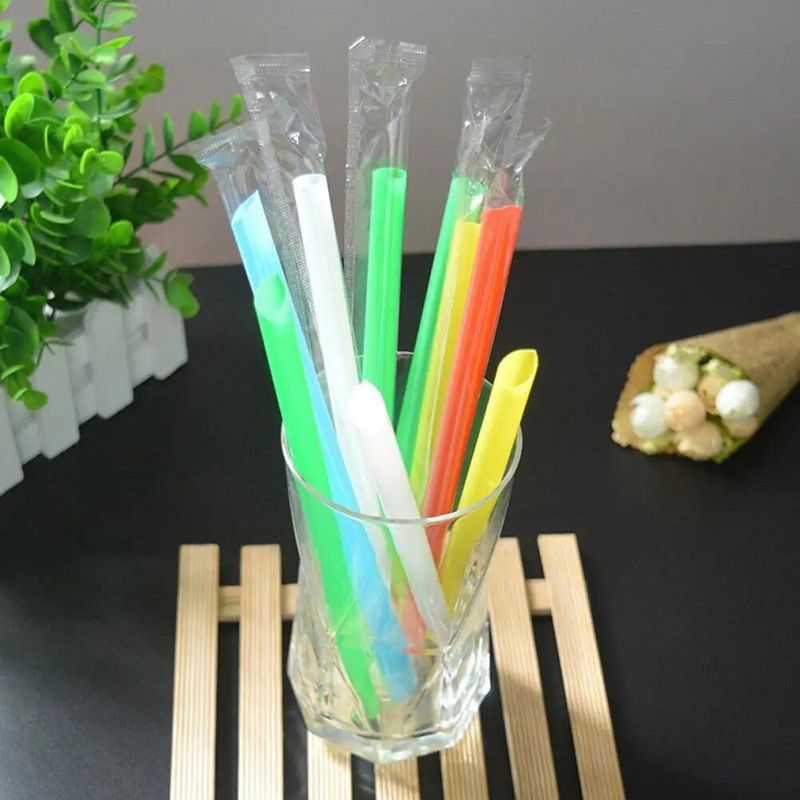 50 TK ühekordselt kasutatav Jumbo värviline õlgpärliga piimatee 19 cm mahla jook õlgedest joogipeo joogi mullitee tarvikud