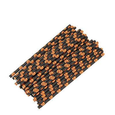 25 τμχ Νυχτερίδα για Halloween Party Pumpkin Ghost Skull Paper Straw Μαύρο πορτοκαλί χαρτί για πόσιμο καλαμάκια Προμήθειες για πάρτι οικιακής χρήσης Καλαμάκι