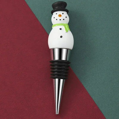 1 vnt Linksmų Kalėdų vyno kamštis Sniego senelis vyno butelio kamštis Šviežiai išlaikomas butelio dekoras Namų barai Butelių dekoratyviniai amatai