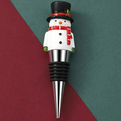 1 vnt Linksmų Kalėdų vyno kamštis Sniego senelis vyno butelio kamštis Šviežiai išlaikomas butelio dekoras Namų barai Butelių dekoratyviniai amatai