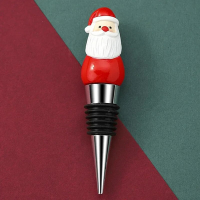 1 vnt Linksmų Kalėdų vyno kamštis Sniego senelis vyno butelio kamštis Šviežiai išlaikomas butelio dekoras Namų barai Butelių dekoratyviniai amatai