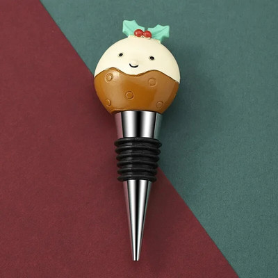 1 vnt Linksmų Kalėdų vyno kamštis Sniego senelis vyno butelio kamštis Šviežiai išlaikomas butelio dekoras Namų barai Butelių dekoratyviniai amatai