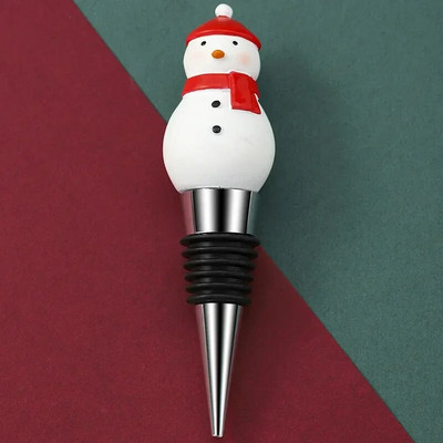 1 vnt Linksmų Kalėdų vyno kamštis Sniego senelis vyno butelio kamštis Šviežiai išlaikomas butelio dekoras Namų barai Butelių dekoratyviniai amatai