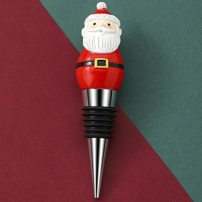 1 vnt Linksmų Kalėdų vyno kamštis Sniego senelis vyno butelio kamštis Šviežiai išlaikomas butelio dekoras Namų barai Butelių dekoratyviniai amatai