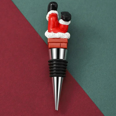 1 vnt Linksmų Kalėdų vyno kamštis Sniego senelis vyno butelio kamštis Šviežiai išlaikomas butelio dekoras Namų barai Butelių dekoratyviniai amatai