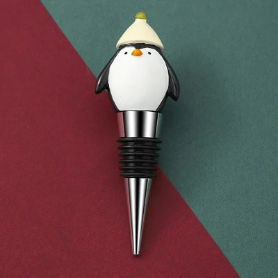 1 vnt Linksmų Kalėdų vyno kamštis Sniego senelis vyno butelio kamštis Šviežiai išlaikomas butelio dekoras Namų barai Butelių dekoratyviniai amatai