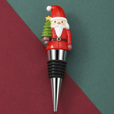 1 vnt Linksmų Kalėdų vyno kamštis Sniego senelis vyno butelio kamštis Šviežiai išlaikomas butelio dekoras Namų barai Butelių dekoratyviniai amatai