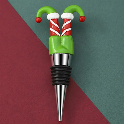 1 vnt Linksmų Kalėdų vyno kamštis Sniego senelis vyno butelio kamštis Šviežiai išlaikomas butelio dekoras Namų barai Butelių dekoratyviniai amatai