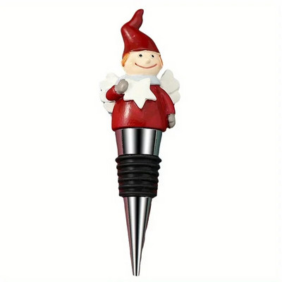 1 vnt Linksmų Kalėdų vyno kamštis Sniego senelis vyno butelio kamštis Šviežiai išlaikomas butelio dekoras Namų barai Butelių dekoratyviniai amatai